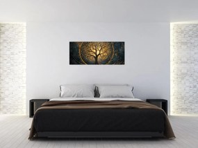 Tablou – Arbore cu aură aurie (120x50 cm)