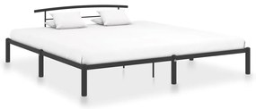 vidaXL Cadru de pat, negru, 200 x 200 cm, metal