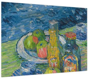 Tablou pe sticlă - Alexej von Jawlensky, Still Life with Bottles and Fruit, reproducere (70x50 cm)
