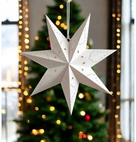 Stea de hartie de Craciun cu sapte colturi STARLET 35 cm, alba
