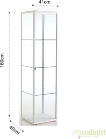Vitrina cu rafturi din sticla WOW WHITE 2520 FTP