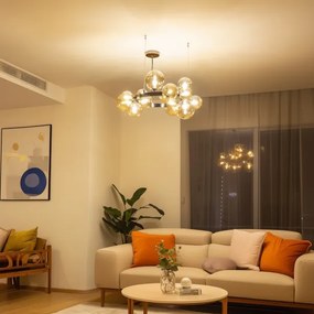 Brilagi - Lustru LED pe cablu MILLA 15xG9/3W/230V, negru crom/auriu