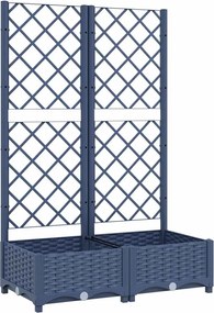 vidaXL Jardinieră de grădină cu spalier, albastru-gri, 80x40x121,5 cm, PP