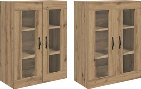 vidaXL Dulapuri de perete 2 pcs Stejar Artizanal 69,5 x 34 x 90 cm