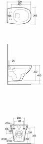 Vas wc suspendat Rimless Rak Ceramics Morning