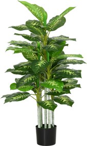 HOMCOM Plantă Artificială Decorativă cu Ghiveci, Φ17x95 cm, Verde | Aosom Romania