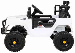 Masinuta Electrica cu acumulator pentru copii NOVOKIDS™ Dark Knight Jeep PRO, Max 30 kg, 3-8 ani , Cu melodii si lumini, 12V, 2 Viteze, Alb