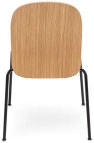 Scaune de dining în culoare naturală stivuibile 2 buc. cu aspect de lemn de stejar Book – Gazzda