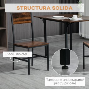Set de 3 piese HOMCOM, masa cu extensie plianta, 2 scaune | Aosom RO
