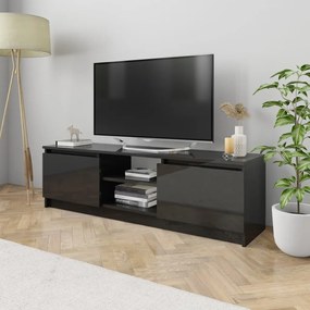 Comoda TV, negru extralucios, 120 x 30 x 35,5 cm, PAL 1, negru foarte lucios