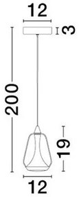 Pendul LED modern, Metal, Sticla, Champaign, ALISH