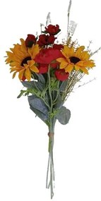 Buchet artificial de floarea-soarelui și mac, 80 x19 cm