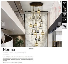 Lustra XXL casa scarii moderna dimabila cu telecomanda 18 pendule Norma
