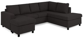 Colțar Scandinavian Choice C153Antracit, Negru, 254x194x82cm, Picioare: Plastic