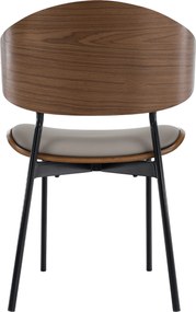 Scaun de sufragerie, bej/nuc/negru, MARSIA