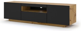Masă TV/Dulap Aurinko 150 (Stejar artisan + Negru mat). 1083422