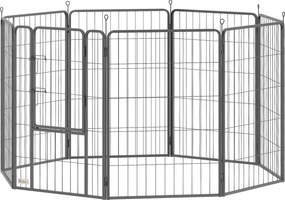 PawHut Tarc octogonal pentru pui cu 8 panouri tarc pentru pui cu 8 plăci de grilaj ușă țăruși pentru sol flexibil pliabil 100 cm înălțime | Aosom Romania