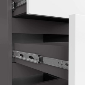 Comodă Cipriano II (grafit gri + Alb). 1128608