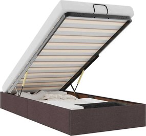 vidaXL Cadru pat otoman fără saltea țesătură maro închis 90x200 cm