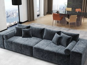 Canapea extensibilă dumonde cu ladă de depozitare si sezut confortabil din spuma high-density, Marbela Euphoria Grafit XXL 295x100 cm