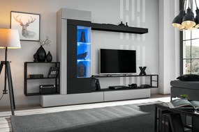 Mobilier living Regine 20 PGS RB (gri perlă + gri stejar) (cu iluminat). 1024030