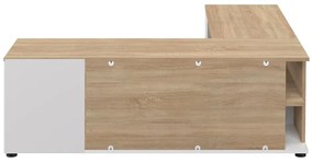 Comodă TV alb-natural cu aspect de lemn de stejar 130x46 cm Angle – TemaHome