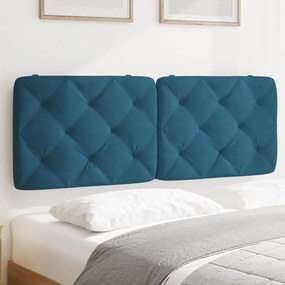 vidaXL Pernă tăblie de pat, albastru, 140 cm, catifea