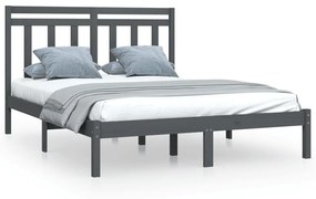 3105262 vidaXL Cadru de pat, gri, 160x200 cm, lemn masiv