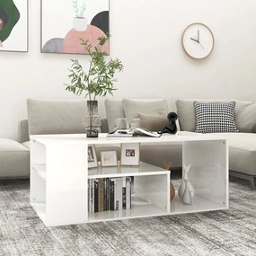 vidaXL Măsuță de cafea, alb extralucios, 100x50x40 cm, lemn prelucrat