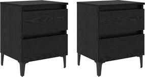 vidaXL Dulap de noapte 2 pcs Stejar negru 40 x 35 x 50 cm