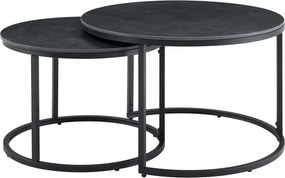 Set de 2 masute cu blat ceramic gri ELEGANCE 75cm