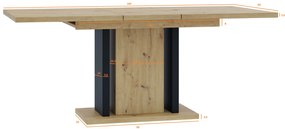 Masă de sufragerie Wogrun (artisan + Negru) (pentru 6 până la 8 persoane). 1055273