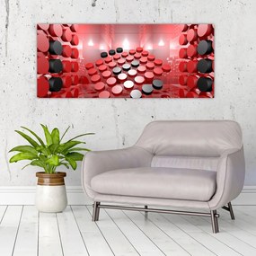 Tablou cu abstracți din butoane (120x50 cm)