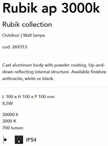 Aplica LED ambientala design modern Rubik ap 3000k BIANCO