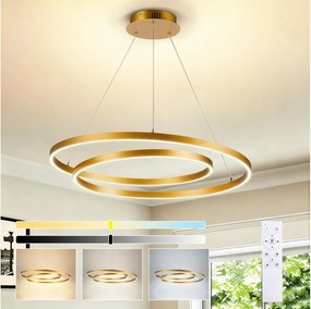 Brilagi-LED Lampă suspendată dimerizabilă pe cablu TWISTER LED/75W/230V 3000-6000K aurie +cu telecomandă