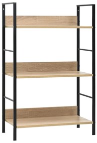 288219 vidaXL Etajeră cărți 3 rafturi, stejar, 60x27,6x90,5 cm lemn prelucrat