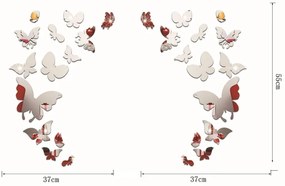 Set 28 autocolante oglindă de perete Ambiance Butterfly