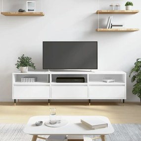 831260 vidaXL Comodă TV, alb, 150x30x44,5 cm, lemn prelucrat