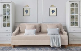 Canapea lemn masiv crem Extensibilă Elizabeth 225x94cm