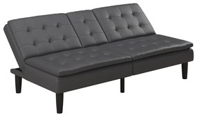 Canapea gri extensibilă cu tapițerie din imitație de piele 191 cm Maine – Støraa