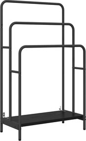 vidaXL Stativ pentru haine cu raft Stejar Negru 60 x 30 x 100,5 cm