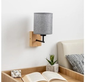 Lampă de perete Brilagi NUBILA WOOD 1xE27/25W/230V stejar/gri