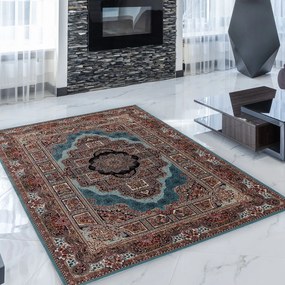Covor Persan albastru Tabriz 140x200 covor mecanic elegant pentru living sau dormitor