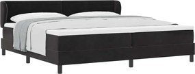 vidaXL Pat cu arcuri cu saltea cu headboard Negru 200 x 200 cm Catifea