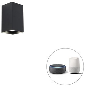 Lampă de perete pătrată inteligentă neagră inclusiv Wifi GU10 - Sabbir