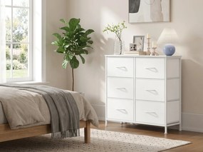 Comoda cu sertare textile VELMIO 77 x 74 cm, alba