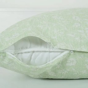 Lenjerie de pat din bumbac B.E.S. Petrovice Exkluziv Green flowers, 140 x 200 cm, 70 x 90 cm