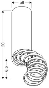 Spot TUBA 1xGU10/15W/230V alb/cupru
