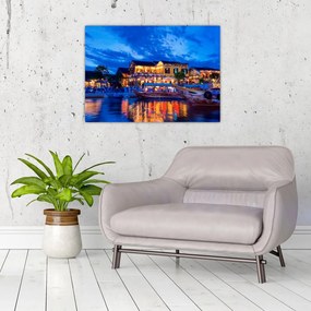 Tablou pe sticlă - Orașul de noapte Hoi An, Vietnam (70x50 cm)