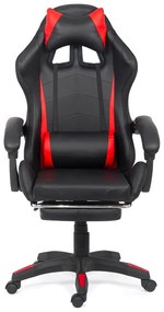 Scaun de gaming cu masaj si iluminare RGB din piele ecologica OFF 303 rosu cu negru